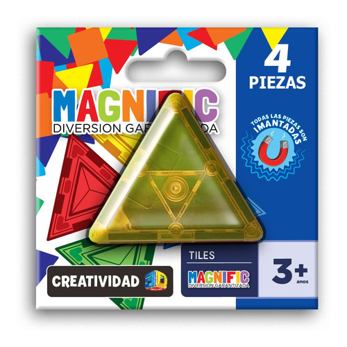 Imagen 1 de 2 de Bloques Magneticos Tiles 4 Triangulos Equilateros Magnific