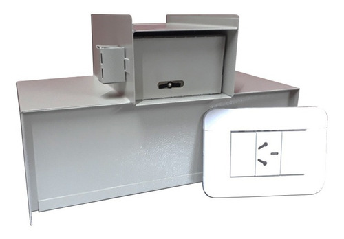 Imagen 3 de 3 de Caja Fuerte Simulada Enchufe Triple Tapa De Luz De Seguridad