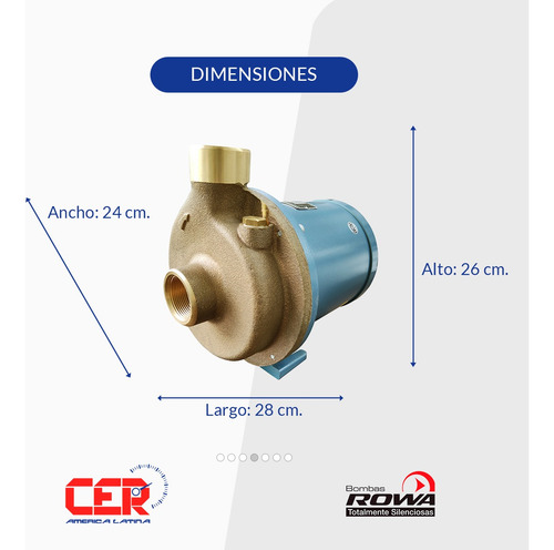 Bomba Circuladora Rowa Modelo 10/2 Sanitaria En Bronce 220v