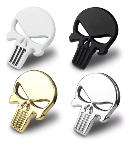 Emblema Adesivo Metálico Caveira Punisher Justiceiro Metal