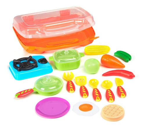 Imagen 2 de 6 de Cocina Juguete Alimentos Chef Comida Niño Niña 19 Piezas Set