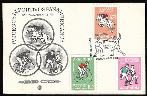 Argentina´63 Tarjeta 1º Día Emisión Panamericanos San Pablo