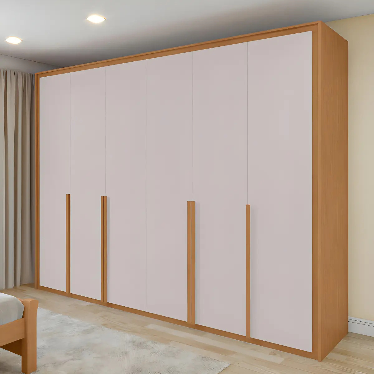 Guarda Roupa 6 Portas Easy Space Amendoa Clean/off White