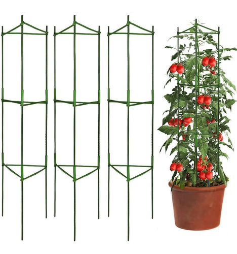 3 Juegos Jaulas De Tomate Estacas Tomate Para Plantas Jardín