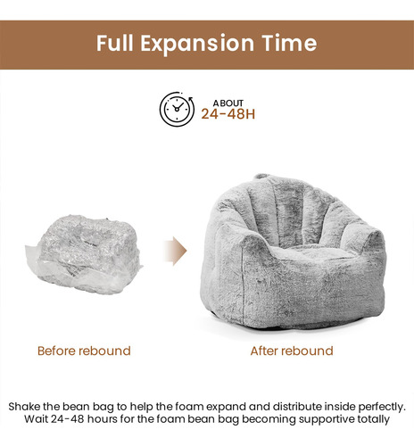Recaceik Giant Bean Bag Silla Boletín Relleno Sofá Con Silla