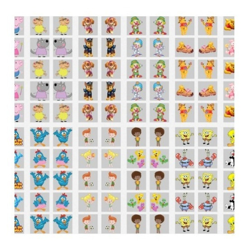 60 Adesivos De Unhas 3d Crianças Desenhos Infantil - 6 Cart