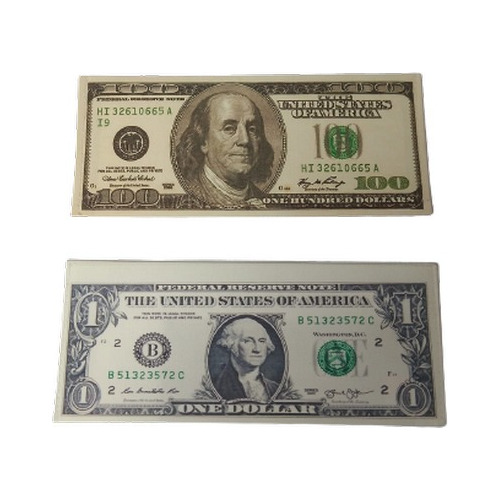 Billetera Cartera Billetes 1 Y 100 Dólar Americano