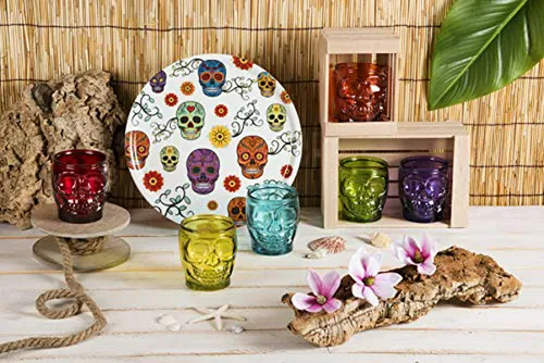 Set De 6 Copas Excelsa Skull De Vidrio - Estilo Único