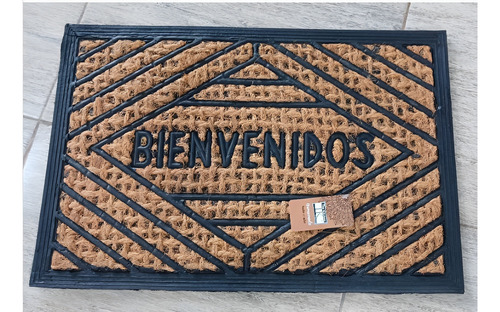 Felpudo Alfombra Para Entrada Coco + Goma 60x40 Cm 40 Cm 60 Cm Diseño 1