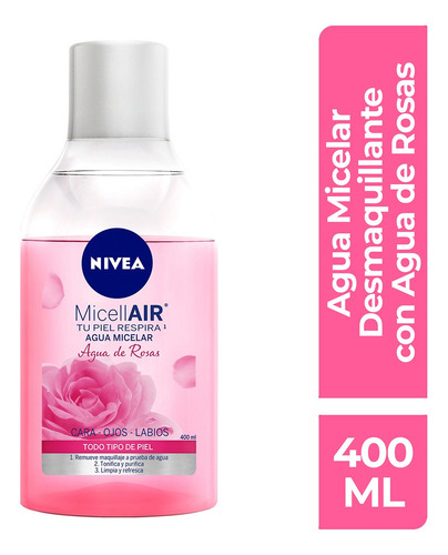 Agua Micelar Desmaquillante Nivea Agua De Rosas 400ml Tipo de piel