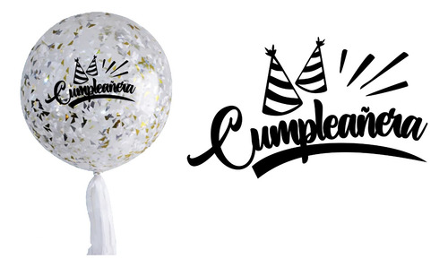 Calca Sticker Cumpleañera Para Globos 15 Piezas