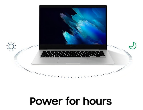 Notebook Samsung Galaxy Book Go 4 com tela prateada de 14 polegadas