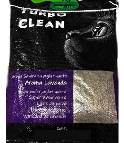 Arena Sanitaria Turbo Clean 20kg Aroma Lavanda x 10kg de peso neto