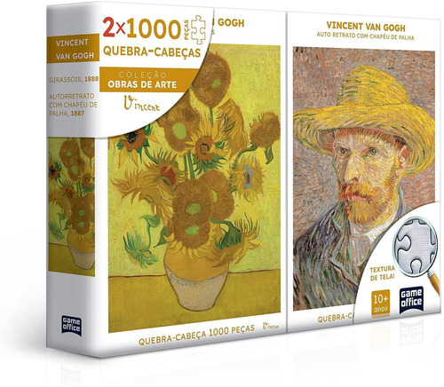 Vincent Van Gogh - Retrato E Girassóis - Quebra-cabeça