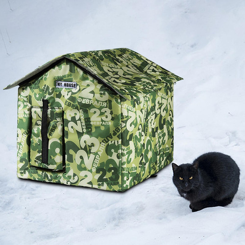 Qh1 Casa Para Gatos Al Aire Libre, Tienda Para Cachorros, S