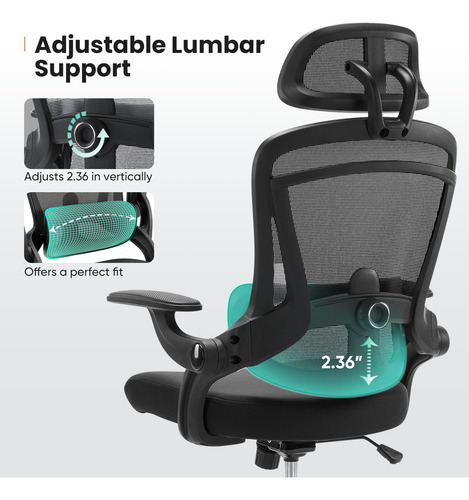 Silla De Oficina Ergonómica Malla Respaldo Alto Ajustable