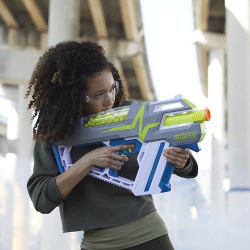 Blaster Nerf Hyper Mach-100 Totalmente Motorizado Con 80 Car