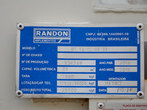 Bitrenzão Tanque Randon 58 Mil Litros 2015 Bi Trem 9eixos