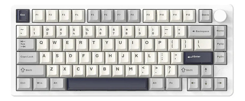 Teclado Mecánico Attack Shark X86 Full Aluminio Gasket 80% Teclado Starry White - Switch Green Tea Idioma Ingles Us Ansi
