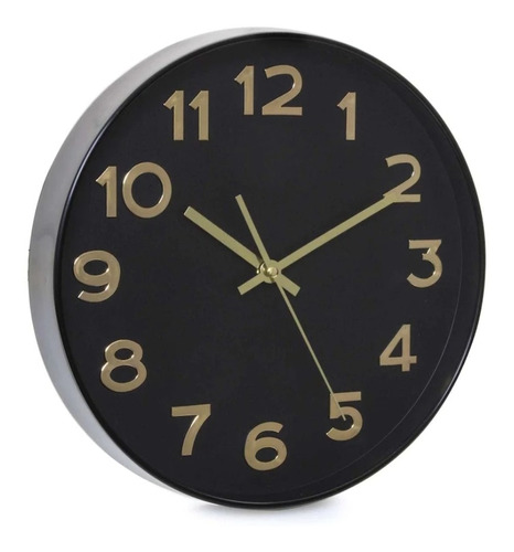 Imagen 1 de 3 de Reloj De Pared Moderno Decorativo Sala Hogar Recámara Negro