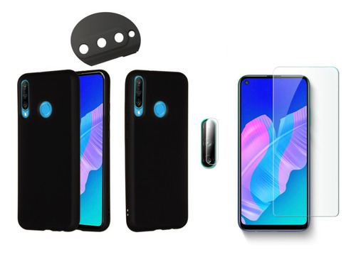 Funda Silicona + Vidrio 2.5d + Cam Para Huawei Y7p