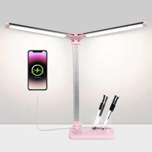 Ivict Lampara De Escritorio Led, Lampara Plegable De Mesa Aj