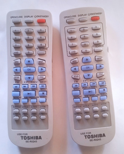 Control Remoto  Dvd Toshiba Modelo Se-r0243  