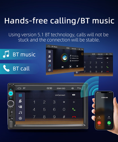 Autoestéreo Land Cast 1din Pantalla Táctil Mirrorlink Cámara
