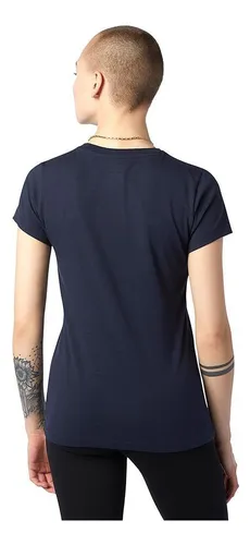 Camiseta New Balance Essentials Stacked Para Mujer-azul