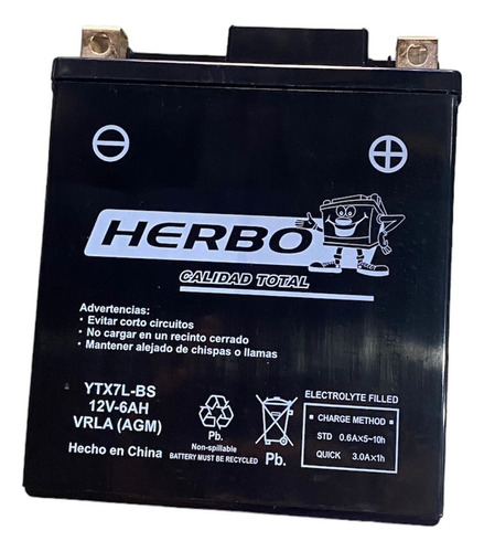 Bateria Herbo: Xtz/xr/ybr/cx/cbx 250