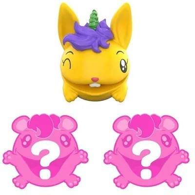 Mini Figuras Surpresas - Pooparoos - Amarelo - Pack Com 3 Un