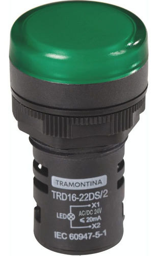 Sinalizador Tramontina Trd16-22ds/2 24 V Verde