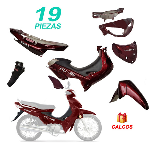 Kit Plasticos Carenado Gilera Futura 110 Completo Bordo