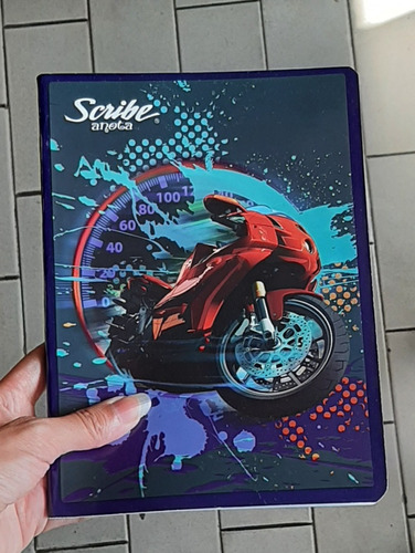 Cuaderno De Moto Triple Línea Artículos Escolares 