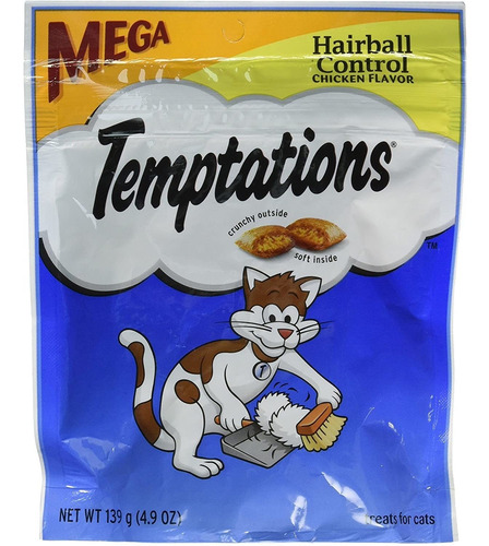 Whiskas Temptations Hairball Control Chicken Flavor Cat Trea