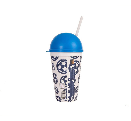 Vaso Big Life Boca Jr C/tapa Domo Azul Unisex Color Azul/blanco