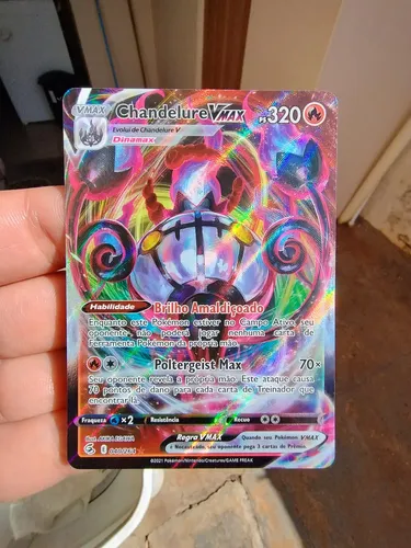 chandelure vmax pokemon card value V & Set - Fusion Strike 039/264-040/264 This attack does 70 damage for each Trainer card you find there. Cartas Pokemon Chandelure Vmax |