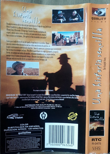 Película Una Historia Sencilla (1999 ) David Lynch, Spacek (Usado)