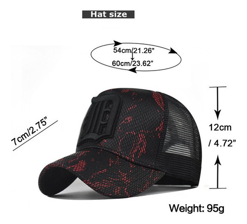 Gorra De Béisbol Casual De Malla Transpirable Para Exteriore