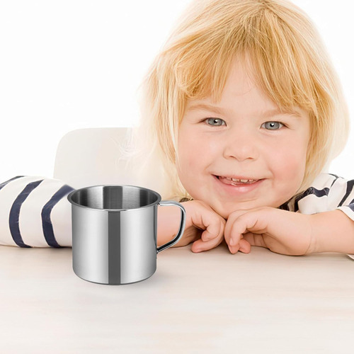 5 Tazas De Café De Acero Inoxidable Con Asa De Doble Pared T