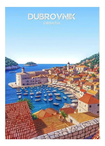 Póster Decorativo Habitación Ciudad Dubrovnik Croacia