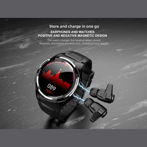 Imagen 9 de 10 de Smartwatch Reloj Inteligente S201 Con Audifonos 5.0 Fralugio