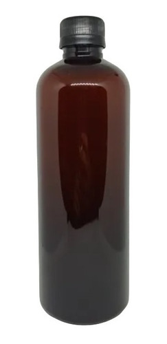 Botella Pet Ámbar 500ml C/tapa Inviolable Negra, 100 Piezas