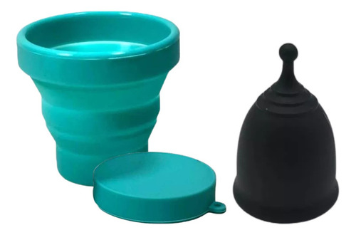 Copa Menstrual Certificada Vaso Esterilizador Reusable Color Negro Talla S