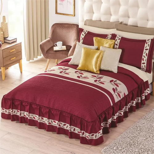 Colcha King Size Napoli C/fundas Vino Concord Vino
