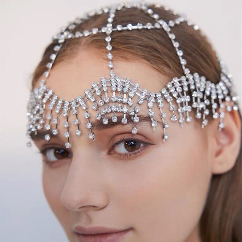 Para Cadena De Cabeza Para Gorro De Strass, Diadema, Diadema
