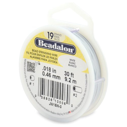 Abalorio Blanco Beadalon De 19 Hilos, 0,018 (0,46 Mm), 30 Pi