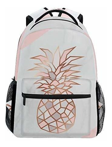 Alaza Rose Gold Pineapple On Pink And White Marble Stylish L