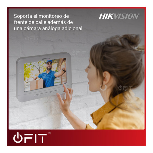 Imagen 7 de 10 de Kit Portero Visor Hikvision + Pantalla + Cámara Exterior Hd