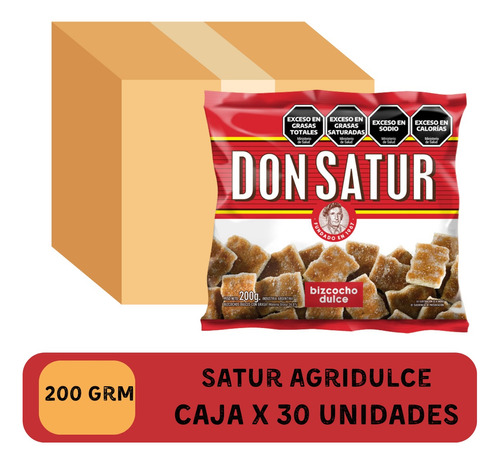 Don Satur Bizcochos Dulces 200g Pack X 30u Golosinas Del Sur